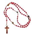 Faux Pearl Red Rosary with Photographs