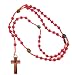Faux Pearl Red Rosary with Photographs