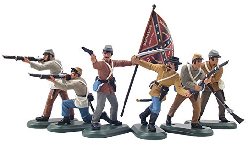 Britains Deetail American Civil War Collection in GIFT BOX PACKAGE 52001 - Confederate Infantry Set No.2, Butternut Uniforms 1/32 Scale Painted Plastic Figures on Metal Base Compatible with Thomas Gunn Collectors Showcase Frontline King Country