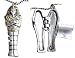 Egyptian Mummy Locket Silver-Tone Pewter Pendant Necklace