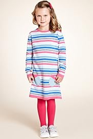 Pure Cotton Striped Knitted Dress