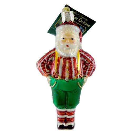 Old World Christmas GLASS WORKSHOP SANTA 40018 Ornament Christmas Clauds Elf New