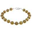 Handmade Cat's Eye & Silver Beaded Bracelet
