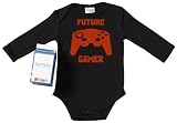 from Spoilt Rotten Spoilt Rotten - Future Gamer Long Sleeve Babygrow / Bodysuit Funny Slogan 100 Organic Sizes 6-12 months in funky Milk Carton BLACK