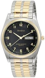 Armitron Men's 201143 Easy to Read Round Two-Tone with a Black Dial Expansion Band Watch