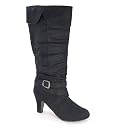 Womens Round Toe Long Leg Medium Heel Ladies Calf Length Boot Size 3 4 5 6 7 8