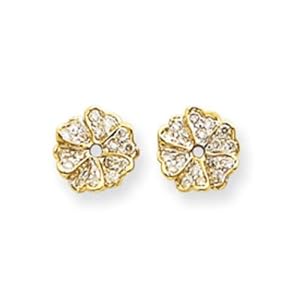 14k Yellow Gold Diamond Earring Jacket