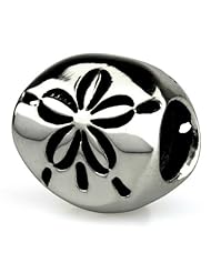 Sterling Silver Ohm Sand Dollar Bead Charm AAA008
