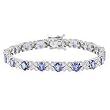 14K White Gold Tanzanite and Diamond Bracelet