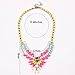 Qiyun (TM) Flower Cluster Y Lariat Pendant Bib Resin Beaded Colorful Multicolored Necklace