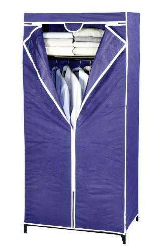 WENKO 4381610100 Kleiderschrank Air XXL - mit Ablage, atmungsaktives Vlies, 75 x 200 x 60 cm, blau
