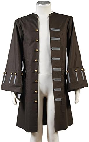 Pirates of the Caribbean 4 Cosplay Costume Jack Sparrow Trench Coat (Male L)