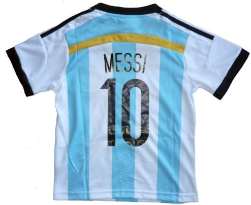 2014 ARGENTINA MESSI 10 HOME FOOTBALL SOCCER KIDS JERSEY + FREE GIFT
