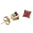 14K Yellow Gold Rhodolite Garnet Scroll Fancy Earrings