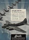 ALL WE CAN DO ... for all that America means! There'll be many an enemy bomber downed, many a menacing tank stopped in its clattering tracks, many a hostile vessel sunk, through the micrometric accuracy of American industrial craftsmen. For today's battles are won at lathe and desk and drfting-board, as well as at the gun-breech and the bomb-release. ..... 1942 Bendix Aviation Corporation Ad, A4843.