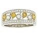 Pave & Bezel Set Dmd Band w/ Yellow Dmd Bezel Accents