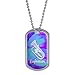 Euphonium - Musical Instrument Music Brass Band - Blue and Purple Military Dog Tag Keychain