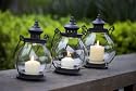 Garten Laterne aus Metall mit Glaseinsatz