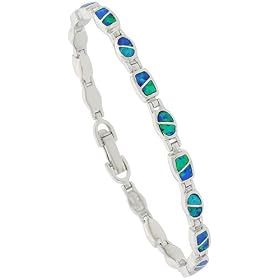 Synthetic Opal Bracelet in Sterling Silver by Sabrina Silver