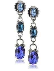 Sorrelli "Electric Blue" Classic Dangle Linear Silver-Tone Earrings