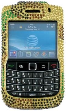 Camo Green Bling Rhinestone Crystal Case Cover for Blackberry Curve 8900