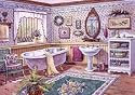 Art Poster Print - Bathrooms - Artist: Erin Dertner - Poster Size: 14 X 11 inches