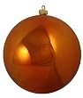 Shiny Burnt Orange Commercial Shatterproof Christmas Ball Ornament 8" (200mm)