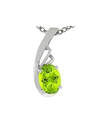 Tommaso Design (tm) Oval Genuine Peridot Pendant