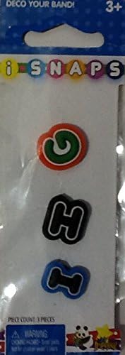 i SNAPS Button Charms! 3 Replacements, or Additions for i SNAPS Rubber Bracelet Band! Letters G, H, I!!