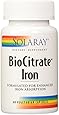 Solaray Biocitrate Iron Supplement, 25mg, 60 Count