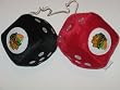 CHICAGO BLACKHAWKS Team Logo Pair of FUZZY DICE
