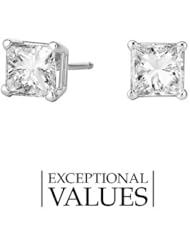 1 1/2 ct. tw. Diamond Solitaire Earrings in 14K White Gold