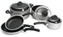 Ballarini Heavy Weight Select Silver 8 Piece Set with Glass Lids