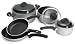 Ballarini Heavy Weight Select Silver 8 Piece Set with Glass Lids