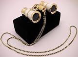 Brilliant Opera Glasses Binoculars 3X in Case W/Chain (white)