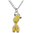 Yellow Enamel Baby Giraffe Pendant Necklace
