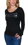 Guess Womens Sequin Crew Neck Sweater Black Silver