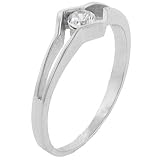 Sterling Silver Cubic Zirconia Double Chevron Promise Ring