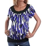 Black Blue Maternity Short Sleeve Shirt