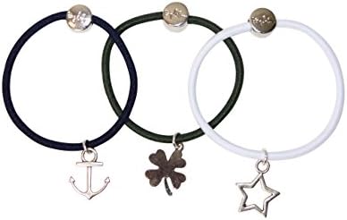 By Lilla "Bon Voyage" Charm Hair Tie Elastics Tavel Set-Navy