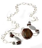 Jane Davis DD0076 Silver Garnet and Lava Ladies Charm Style 50 Necklace