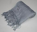 Pashmina Scarf Shawl Wrap Throw Light Silver