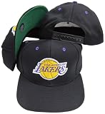 Los Angeles Lakers Black Plastic Snapback Adjustable Plastic Snap Back Hat / Cap
