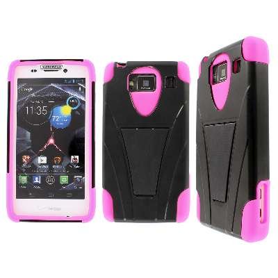 MPERO IMPACT X Series Kickstand Case for Motorola DROID RAZR MAXX HD XT926M - Black / Hot Pink