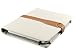 M-Edge Prodigy Genuine Leather Kindle Jacket with Hinge (Fits 6" Display, Latest Generation Kindle), Pebbled Cream w/ Saddle)