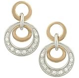 Triple Circle Dangle Earrings with Pave Diamonds