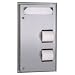 Bobrick 347 ClassicSeries 304 Stainless Steel Partition Mounted Seat-Cover and Toilet Tissue Dispenser, Satin Finish, 17-3/16" Width x 30-5/8" Height