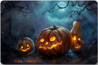 Fashion Machine-washable Indoor/Outdoor Doormat -- Halloween Pumpkin jack-o'-lantern spirit festival in the Dark Custom Door Mat/Gate Pad 23.6"(L) x 15.7"(W)