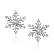 10K White Gold 0.12 ct. Diamond ''Snow Flake'' Earrings (Higher Quality)