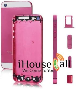 Colored Back Housing for IPhone 5. Included All buttons (Power/Lock, Volume, Silent/Vibrate, Sim Card Insert) Comes With Black Or White Top & Bottom Glass. (Soft Pink & Black)